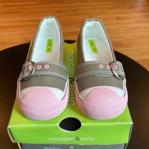 NIB-Morgan & Milo skimmer sneakers-size 11- olive and pink- Absolutely adorable!
